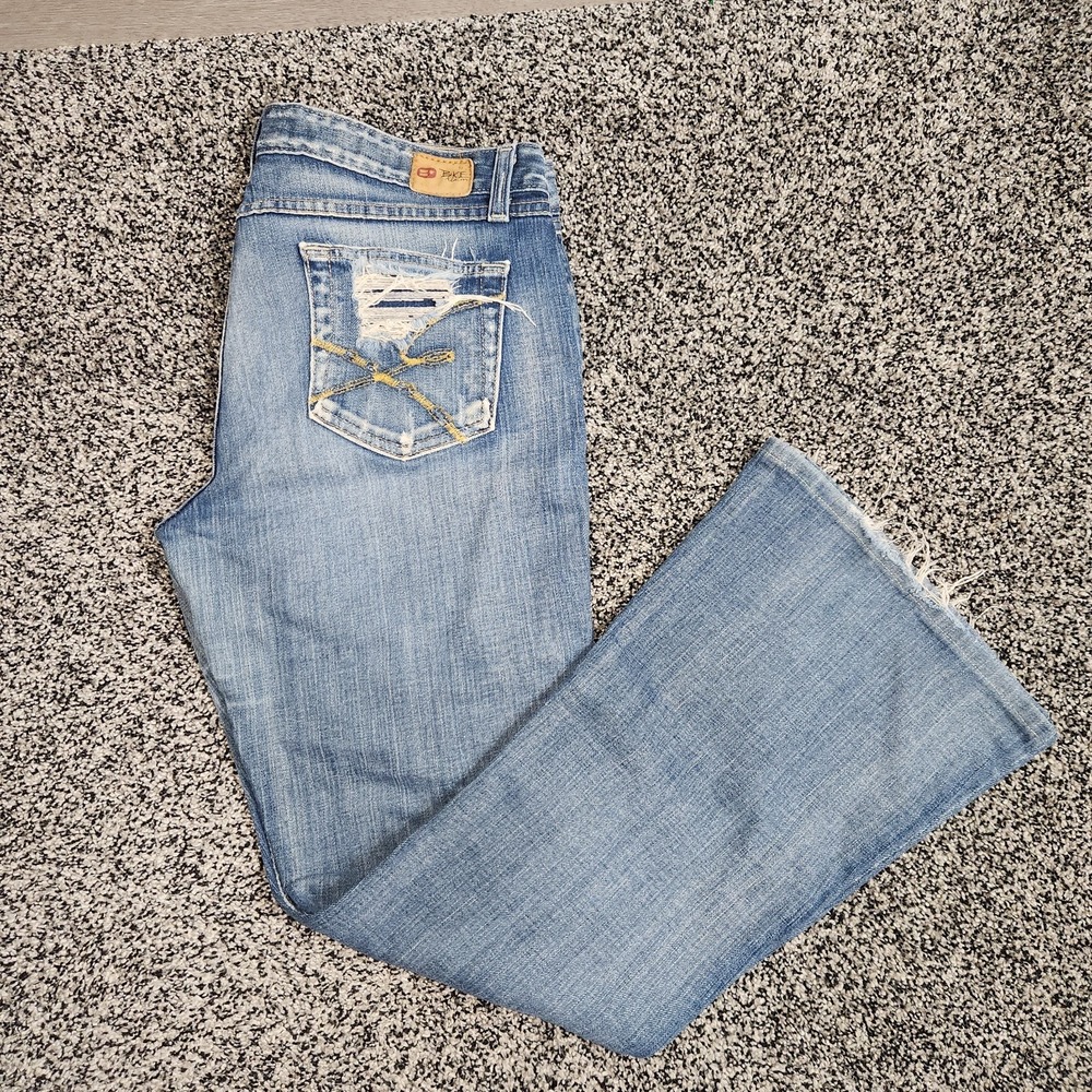 Y2k Bke Denim Star Low Rise Bootcut Flare Jean Women 32x30.5 Mallcore Prep 2000s